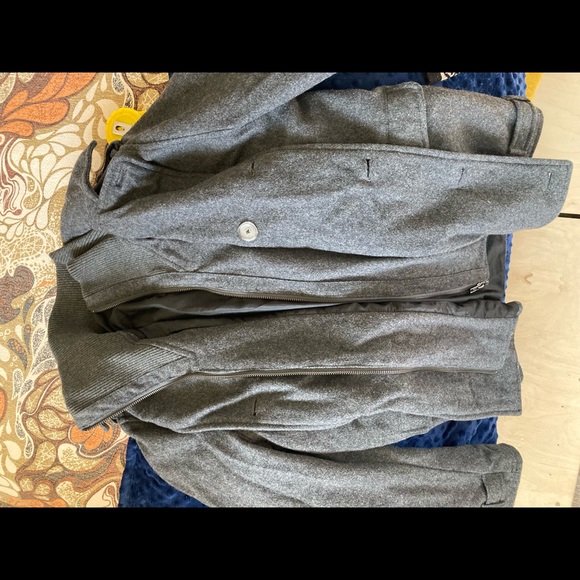 Heavy H&M winter peacoat, lined, charcoal. size Small/Medium. grey coat - Picture 13 of 13